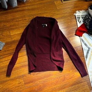 H&M red long sleeve cardigan.